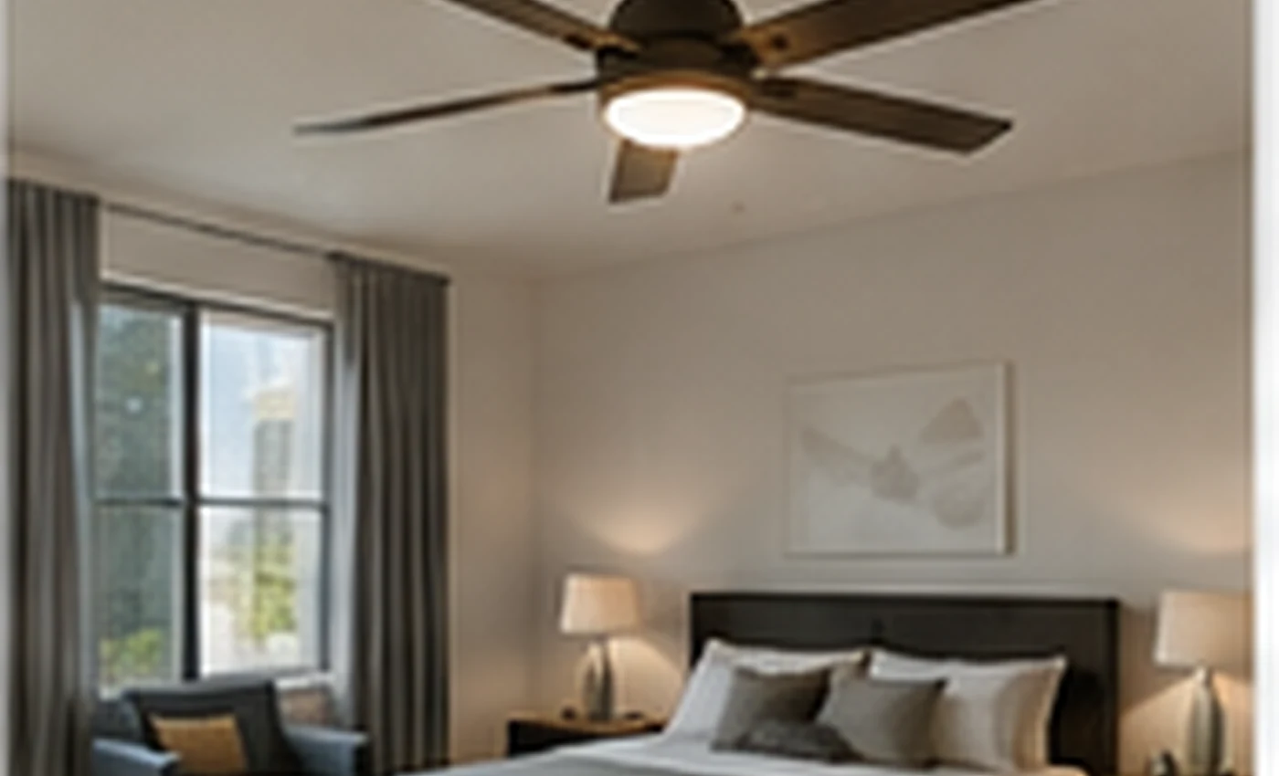 Ventilateurs de plafond avec télécommande dans un intérieur adapté