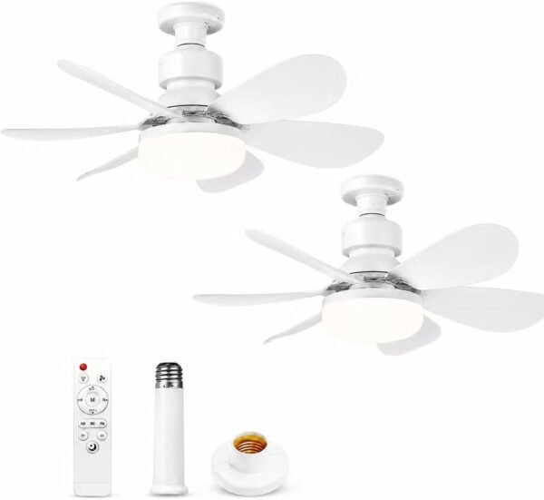 Vexabinion E27001, ventilateur de plafond E27, avec lumière et télécommande