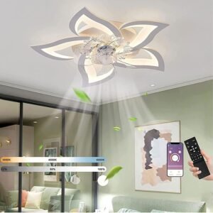 Ventilateur De Plafond Silencieux à LED Avec éclairage, Plafonnier De Chambre à Coucher 50W, (Copie)
