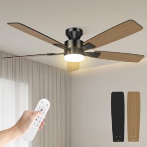 Airwit 132cm Grand Débit d’Air Ventilateur Plafond avec Lumière Silencieux