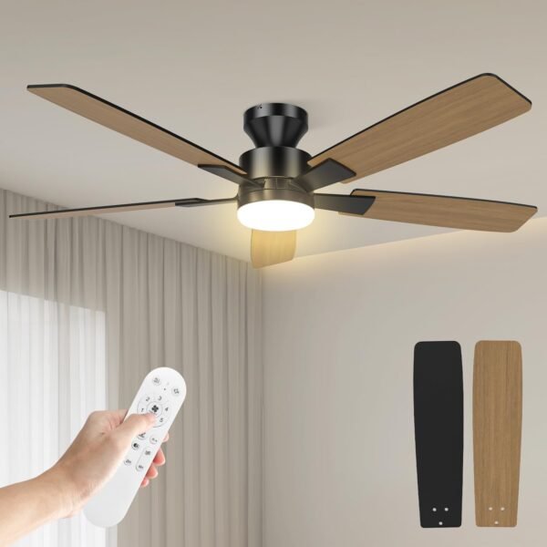 Airwit 132cm Grand Débit d’Air Ventilateur Plafond avec Lumière Silencieux