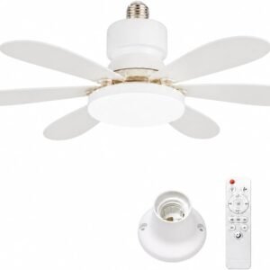 Ventilateur Plafond avec Lumiere Silencieux, 52cm 40W (52CM+Base)