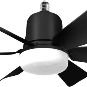 himmel Ventilateur plafond avec lumiere, 30W Lampe Ventilateur Plafond avec Douille E27, Dimmable LED pour Chambre, Salon, 3 Vitesses, 6 Pales