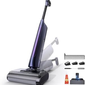 Ultenic AC1 Triflex Aspirateur Laveur sans Fil, Nettoyeur de Sol 2 en 1 pour Sols Durs, Nettoyage des Bords 0,01mm, Auto-Nettoyant, Autonomie 55 Min, Assistant Vocal, Anti-Enroulement Cheveux