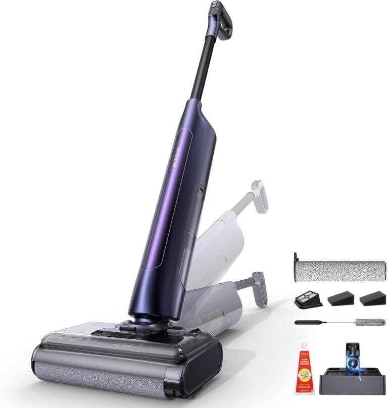 Ultenic AC1 Triflex Aspirateur Laveur sans Fil, Nettoyeur de Sol 2 en 1 pour Sols Durs, Nettoyage des Bords 0,01mm, Auto-Nettoyant, Autonomie 55 Min, Assistant Vocal, Anti-Enroulement Cheveux