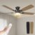Airwit 132cm Grand Débit d’Air Ventilateur Plafond avec Lumière Silencieux